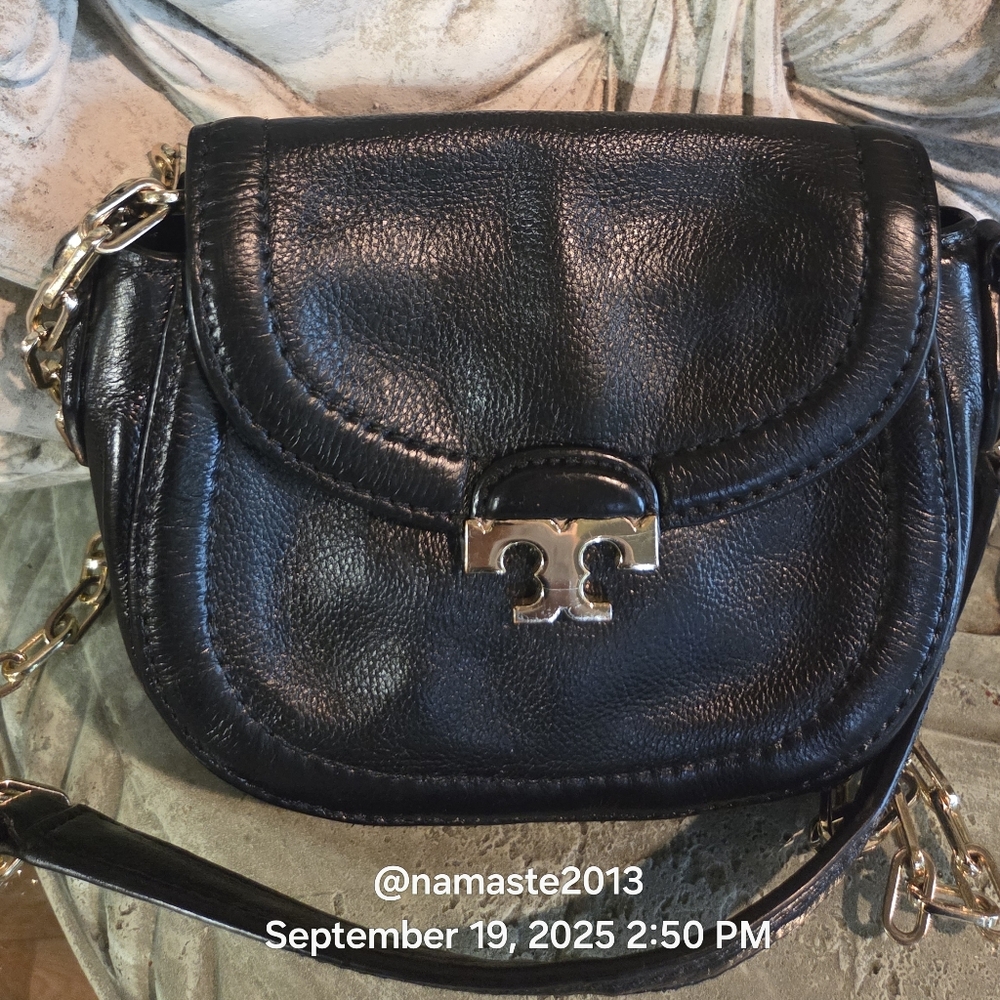 Tory Burch Leather Shoulder/Crossbody Bag Designer Chain Strap #172